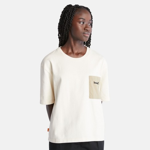 Timberland Women's Short-sleeve Mixed-media T-shirt, Vintage, Xx