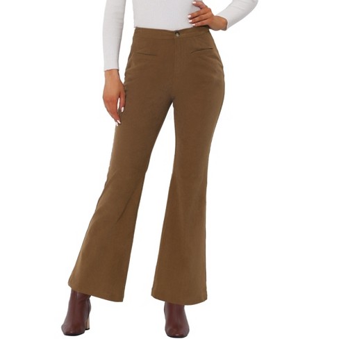 Allegra K Women's Sailor Pants High Waist Button Decor Straight Leg Office  Work Trousers : Target