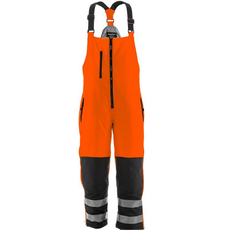 RefrigiWear Mens High Visibility Reflective Insulated Softshell High Bib Overall, 1 of 7