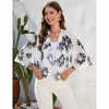 Womens Cardigan Open Front 3/4 Sleeve Lapel Collar Shrugs Lightweight Cardigan,Daisy White - M - 4 of 4