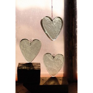 Glass Heart Ornament – 5" Tall Hanging Decorative Accent by Kalalou - 1 of 3