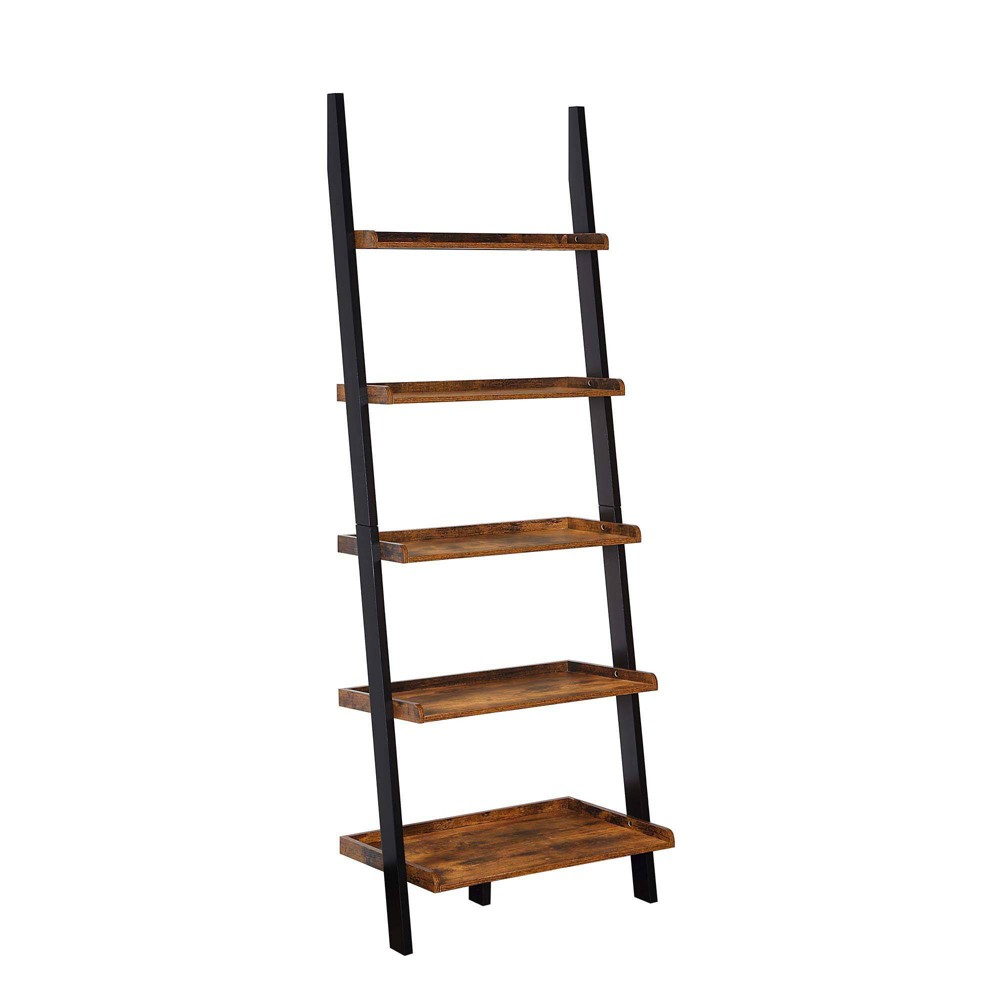 Photos - Garden & Outdoor Decoration 72.25" American Heritage Bookshelf Ladder Barnwood/Black - Breighton Home: