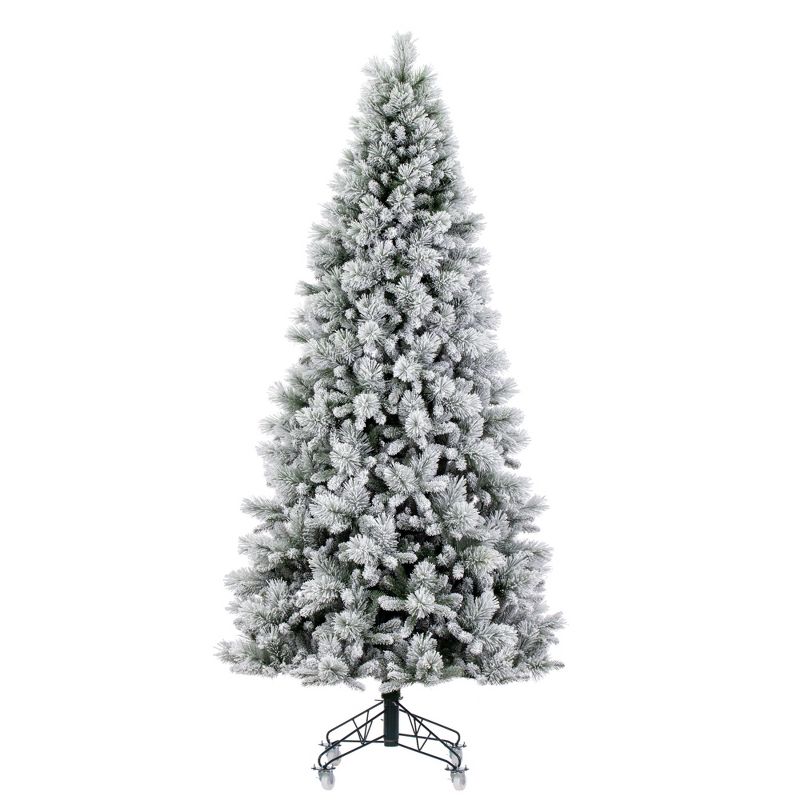 Vickerman Artificial Flocked Jackson Pine Christmas Tree, 1 of 6