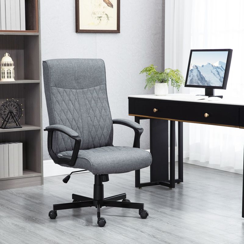 Vinsetto High-Back Home Office Chair Computer Desk Chair with 360 Degree Swivel Adjustable Height and Tilt Function Dark Gray, 2 of 7