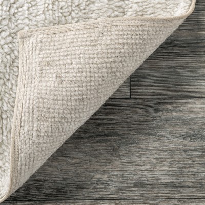 Ivory Stripe Handmade Wool 6' x 9' Easy-Care Area Rug