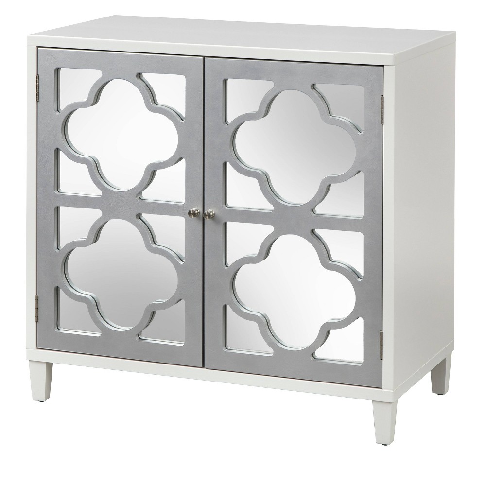 Photos - Wardrobe Broadway Cabinet with Mirror Silver - Lifestorey: Quatrefoil Pattern, Adju