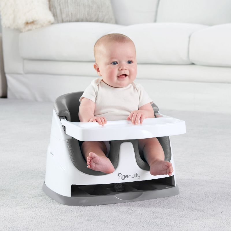 Ingenuity Baby Base 2-in-1 Booster Feeding and Floor Seat with Self-Storing Tray, 3 of 38