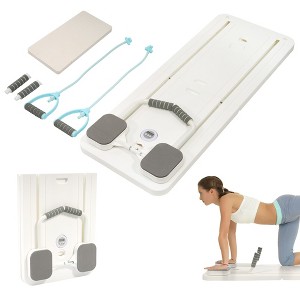 Fitvids 5 in 1 Pilates Reformer Board Set, White – Home Gym Exercise Equipment and Core Balance Trainer with Resistance Bands and Sliders - 1 of 4