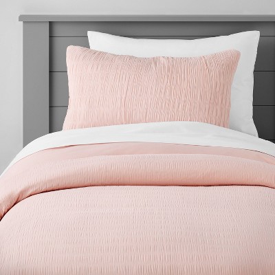 Twin Seersucker Kids' Duvet Cover Pink - Pillowfort™