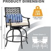 homfan High Swivel Bar Stools Set, Counter Height Tall Patio Swivel Chairs Set of 2 with Carved Back, Height Patio Bar Chairs with Seat Cushion - 2 of 4