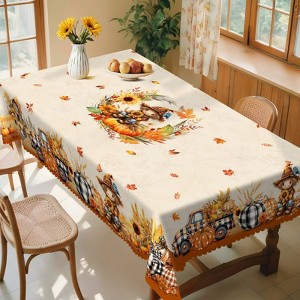 LOVEVOOK Fall Tablecloth, Thanksgiving Tablecloth, Pumpkin Table Cloth, Autumn Harvest for Christmas, Holiday, Birthday, Harvest - 1 of 4