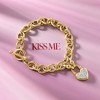 Ross-Simons 0.25 ct. t.w. Diamond Heart Lock Toggle Bracelet in 18kt Gold Over Sterling and Sterling Silver - 4 of 4