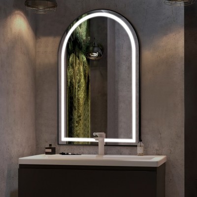 Dovelina Arched Bathroom Vanity Mirror LED Mirror with Defog