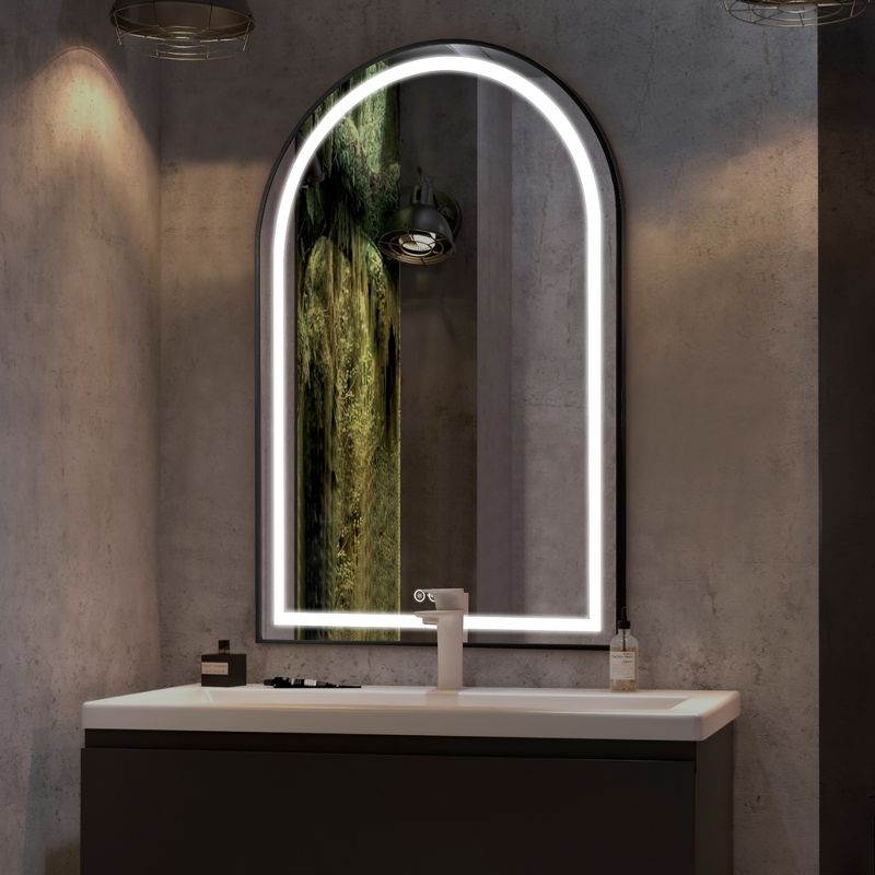 Neutypechic LED Wall Mounted Mirror with Anti-Fog Modern Arched Bathroom Vanity Mirror, 3 of 8