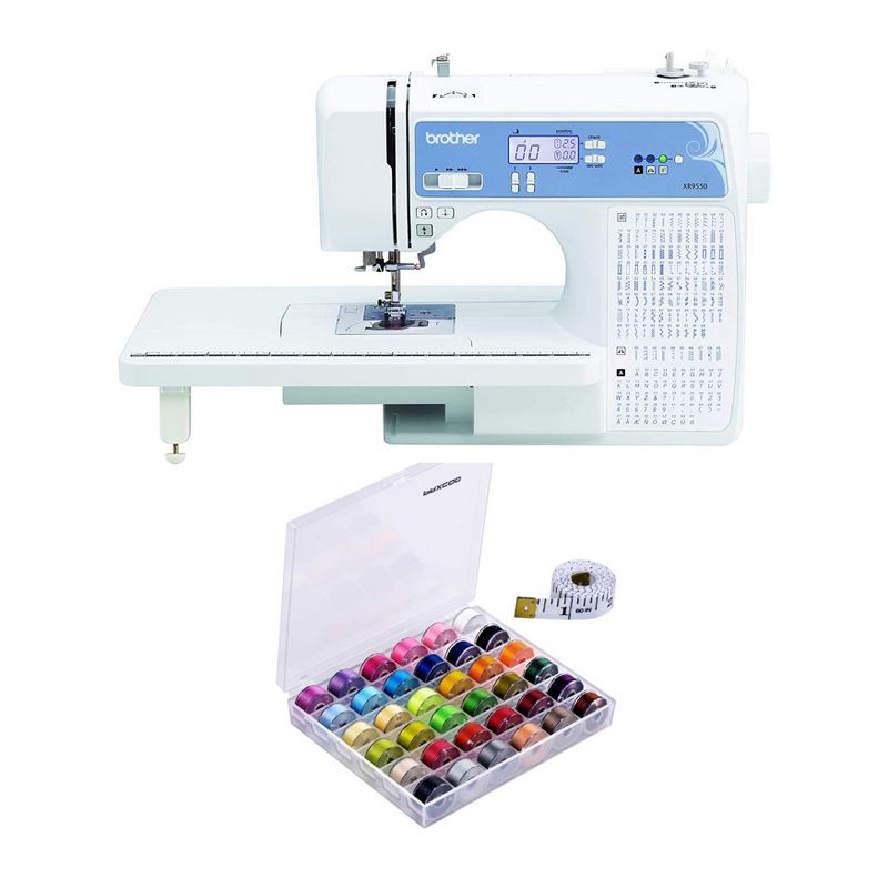 Brother XR9550 Sewing and Quilting Machine (White) with 36-Piece Bobbins Bundle, 1 of 4
