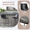 Faux Leather Armless Commercial Counter Height Barstools with Metal Legs and Footrest,Restaurants Kitchen Island with Bucket Seats-Cuddlewood - 3 of 4