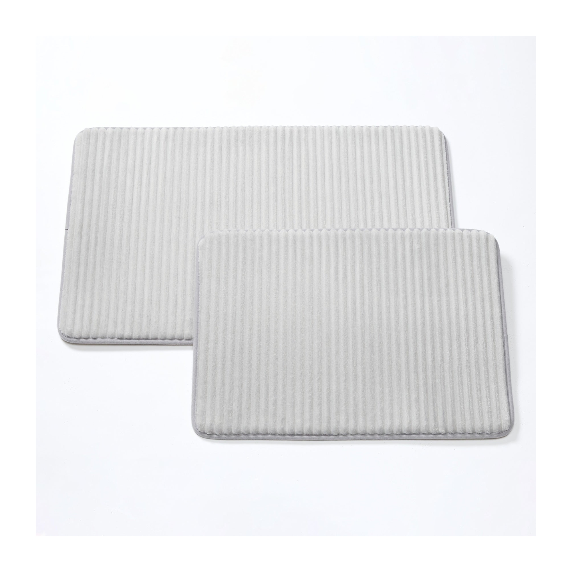 BrylaneHome Memory Foam Bath Mat - 17" W 24" L, Silver