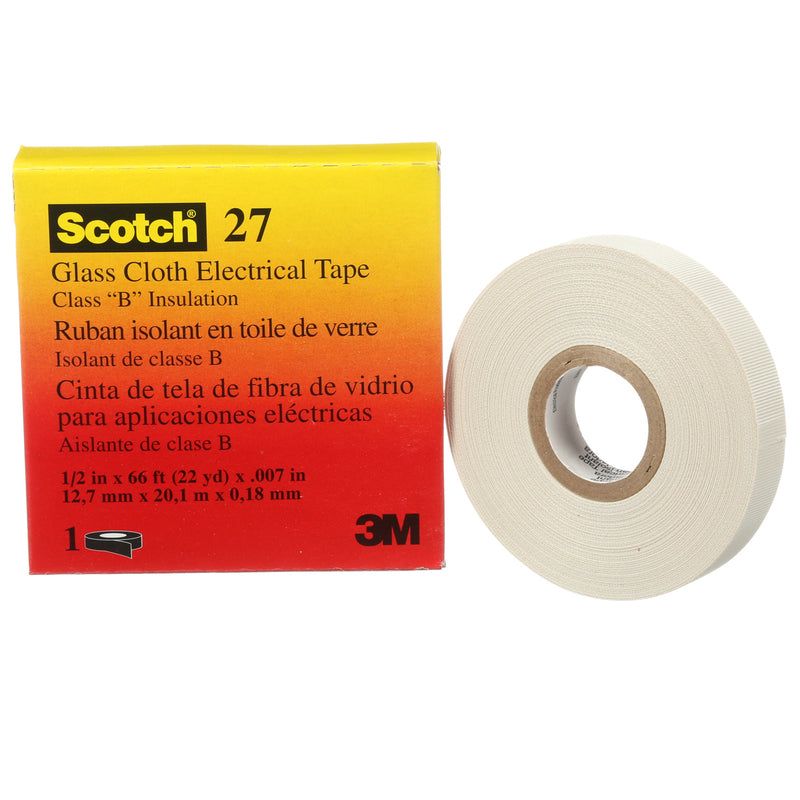 Scotch 1/2 in. W X 66 ft. L White Rubber Glass Cloth Electrical Tape, 1 of 2