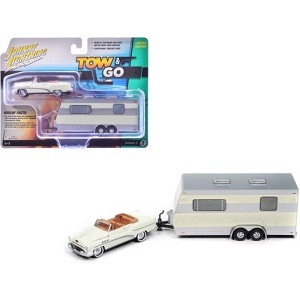 1953 Buick Super Cream with Travel Trailer Limited Edition "Tow & Go" Serie 1/64 Diecast Model Car by Auto World - 1 of 4