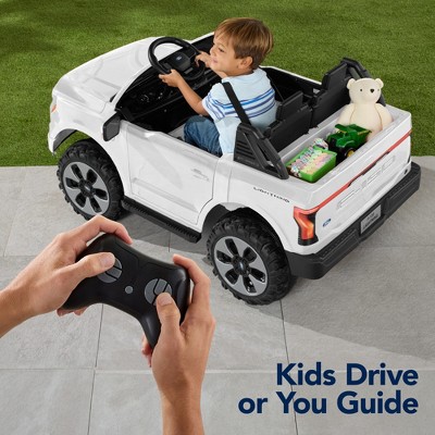 White 24V Electric Ride-On Truck with Remote Control