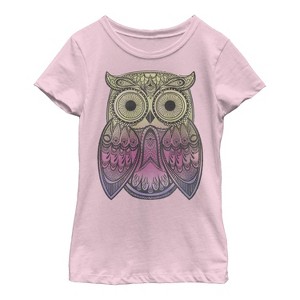 Girl's Lost Gods Rainbow Henna Owl T-Shirt - 1 of 3