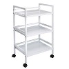 Honey-Can-Do 3-Tier Metal Rolling Cart White - image 3 of 3