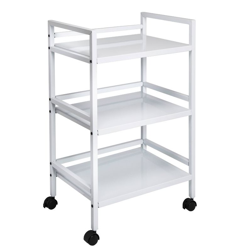 Honey-Can-Do 3-Tier Metal Rolling Cart White, 3 of 4