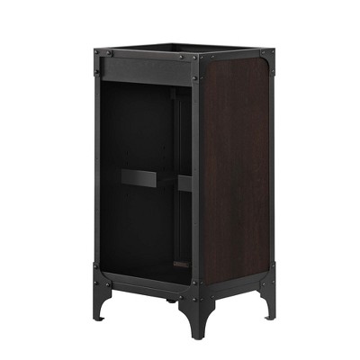 Black Metal and MDF Industrial Bathroom Vanity Cabinet