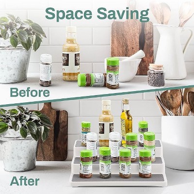 Home Intuition 3 Tier 14 inch Non-Skid Spice Rack Kitchen Pantry Organizer — фото 6