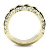 Slickblue Stainless Steel Women’s Ring, Clear Rhinestone Detail, Gold Finish, Chain Inspired Fashion Ring, Size 5-7 - 4 of 4