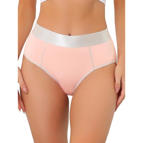 Allegra K Women's Plus Size High Waisted Tummy Control Available Briefs  Light Pink Small