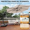 11FT Offset Cantilever Patio Umbrella with Base, Heavy Duty Outdoor Aluminum Umbrella, Curved Freestanding Shade for Garden, Deck, or Pool - 4 of 4