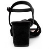 BLISSFUL STEP Women's Velvet Chunky Heel Slingback Heeled Sandals - 3 of 4