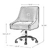 21.5'' Wide Comfty Desk Chair, Swivel Fabric Vanity Home Chair, Height Adjustable, Wide Seat Computer Task Vanity Chair-The Pop Home - 3 of 4