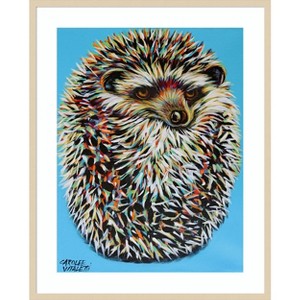 Amanti Art Blue Hedgehog by Carolee Vitaletti Wood Framed Wall Art Print - 1 of 4