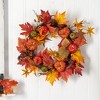 Nearly Natural 24” Autumn Pumpkin and Berries Artificial Fall Wreath - image 3 of 4