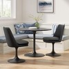 Modway Lippa Faux Leather Swivel Dining Side Chair in Black Black  360° Rotating Office Chair with No Wheels - 4 of 4