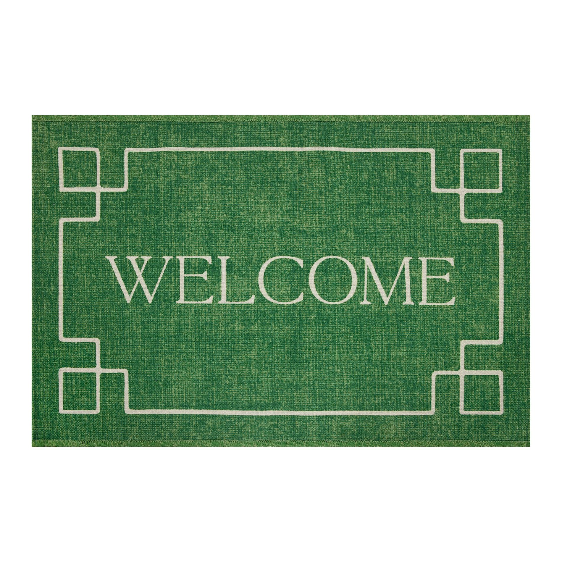 24"x36" Boxwood Welcome Accent Rug Green