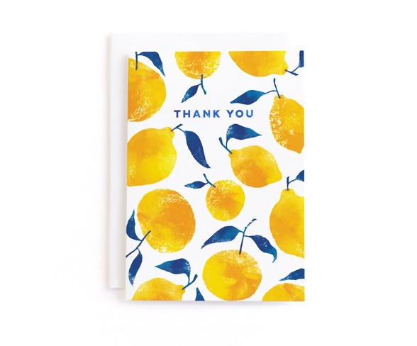 Lemon Orange Thank You Greeting Card - Minted
