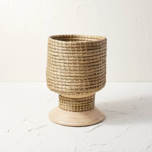 Seasgrass and Bamboo Woven Pedestal Vase - Opalhouse™ designed with Jungalow™ - image 1 of 4
