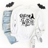 Simply Sage Market Women's Graphic Sweatshirt Resting Witch Face - 3 of 4