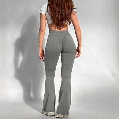 DOMETOUR Bootcut Flare Leggings for Women Tummy Control High Waist Scrunch Butt Leggings Wide Leg Yoga Pants