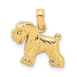 Black Bow Jewelry 14k Yellow Gold 2D Schnauzer Pendant - 1 of 4