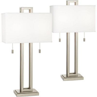 brushed nickel table lamps set of 2