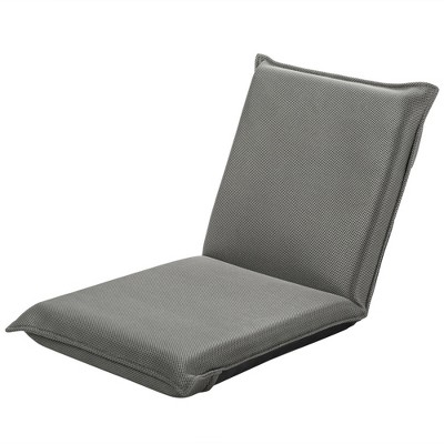 Costway Adjustable 6-Position Floor Chair Padded Folding Lazy Sofa Chair Grey