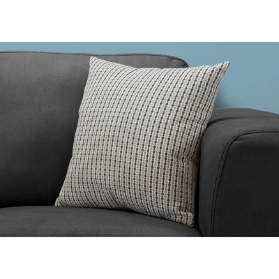 18" Square Black and Gray Polyester Abstract Throw Pillow