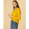 INSPIRE CHIC Women's Vintage Notched Lapel Long Sleeve Printed Button Down Tops - 4 of 4