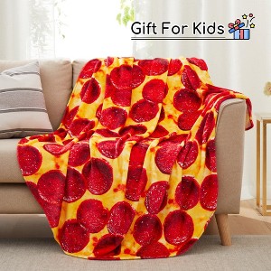 Peace Nest Kids' and Adult Halloween Food Throw Blanket, Microfiber Funny Food Blanket for Home or Dorm Decor - 1 of 4