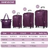 Vynxaria 5-Piece Purple Softside Luggage Set Expandable TSA Locks Spinner Wheels Lightweight for Fashion Travel Family Trips - 4 of 4