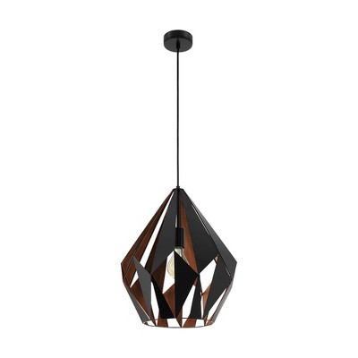 1-Light Carlton Pendant Black/Copper - EGLO